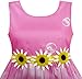 HN24 Girls Dress Sunflower Bubble Lily Flower Garden Print Size 7,Pink,