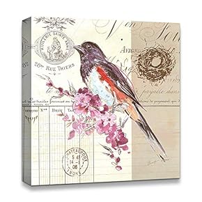 Canvas Wall Art Abstract Antique Style Design Painting Artwork for Home Prints Framed - 12x12 inches