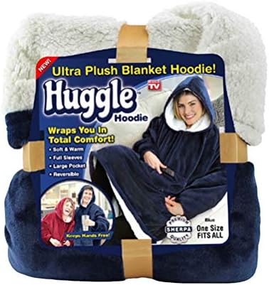 Super Soft Huggle Hoodie Warm and Comfortable Sherpa Blanket Sweatshirt Robe Pullover for Adult and Teen