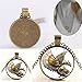 Vintage Steampunk Dragon Photo Cabochon Glass Bronze Pendant Necklace