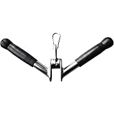 plzzree V-bar Tricep Press Down Bar - Pulley Cable Machine Attachment Rotating Bar for Home Gym Strength Training Handle with Rubber Handgrips - LAT Pull Down Machine LAT Pulldown Attachments