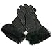Alpine Swiss Womens Leather Dressy Gloves Faux Fur Trim Cuff Thermal Lining Black 2XL