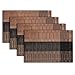PVC Placemats, Stitching Stain Resistant Eat Mat Weaving Art for Table Heat Crossweave Woven Vinyl Insulation Non-Slip Placemat Set of 4 Piece
