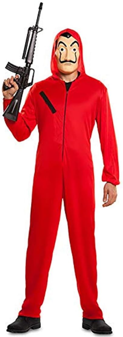 House of Money Costume la Casa de Papel Jumpsuit Cosplay for Adult Kids Body Suit Red Suit Christmas Halloween Carnival Jumpsuit + Mask