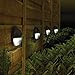kinna Solar Deck Lights Outdoor, 4 Pack Solar Step Lights Wall Lamp LED Waterproof Patio Decor Solar Lights for Outside Railing, Stairs, Fence, Post, Yard and Driveway, Warm White