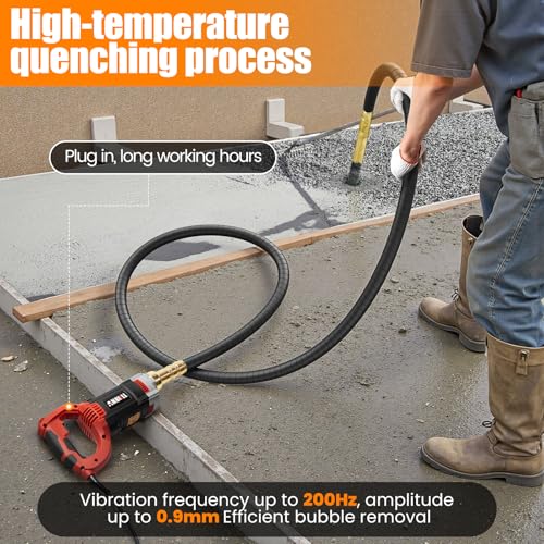 Anbull Electric Concrete Vibrator 4 m, 1800 W Vibrating Needle For Concrete, 5500 rpm, 0.9 mm Amplitude, Concrete Vibrator