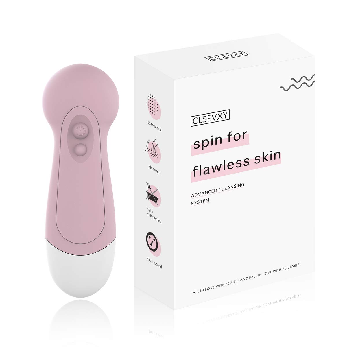 Facial Cleansing Brush, CLSEVXY Waterproof Face Spin Brush with 7 Exfoliating Brush Heads for Gentle Exfoliation and Deep Scrubbing, Removing Blackhead, Massaging: Beauty
