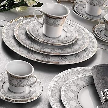 Amazon De Kutahya Porzellan Iris 85 Teilig Tafelservice