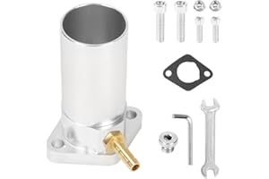 CYLEMOTO Intake Pipe CNC Inlet Manifold for VM24 PWK24 Carburetor 212cc 196cc 6.5hp Engine for CT200U CT200U-EX BT200X KT196 GX160 GX200 MB165 MB200 Mini Bike Go Kart Silver