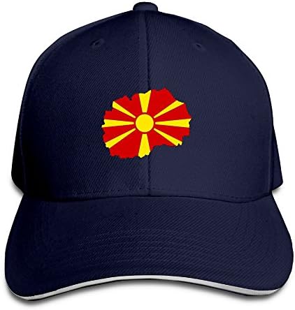 Macedonia Flag Map Men's Print Snapback Hip-Hop Hat Flat Peaked Baseball Cap for Four Seasons