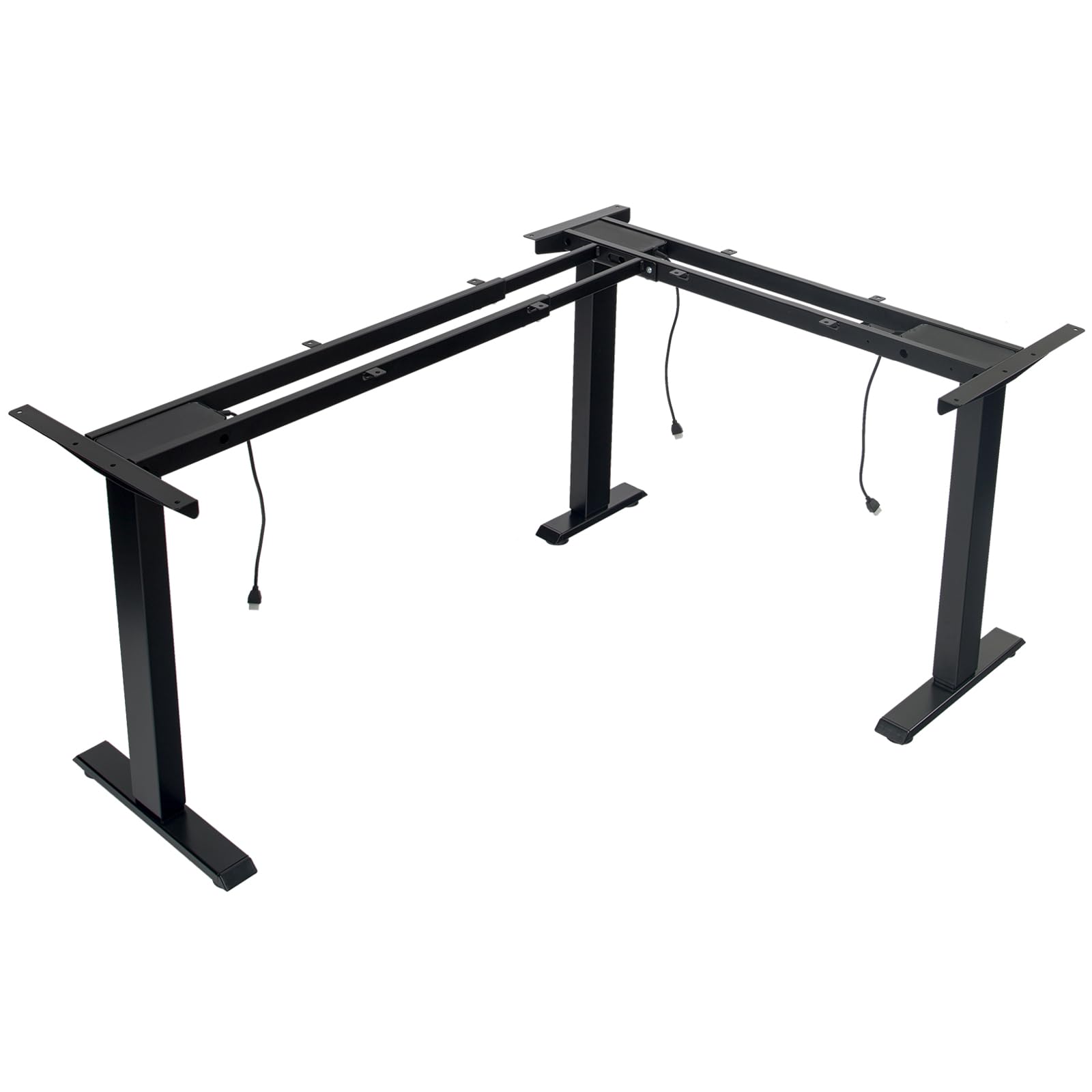 Photo 1 of TOPSKY Electric Adjustable Standing and Sitting Computer Desk with 3 Legs for Home and Office 270lb Weight Capacity (Black, Triple)
