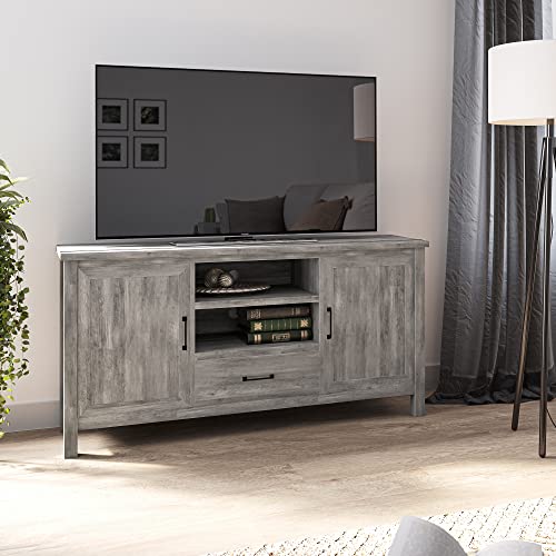BELLEZE Modern 60 Inch Farmhouse TV Stand or Entertainment Center for