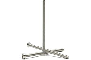 MroMax 10Pcs M5 x 90mm Pan Head Phillips Machine Screws, 304 Stainless Steel 18-8, Fully Thread, Metric Silver Gray Cross Head Screws Bolts