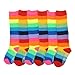 Angelina Unisex Kids Girls Boys Rainbow Striped Knee High Sock (6-Pairs), 2540_4-6