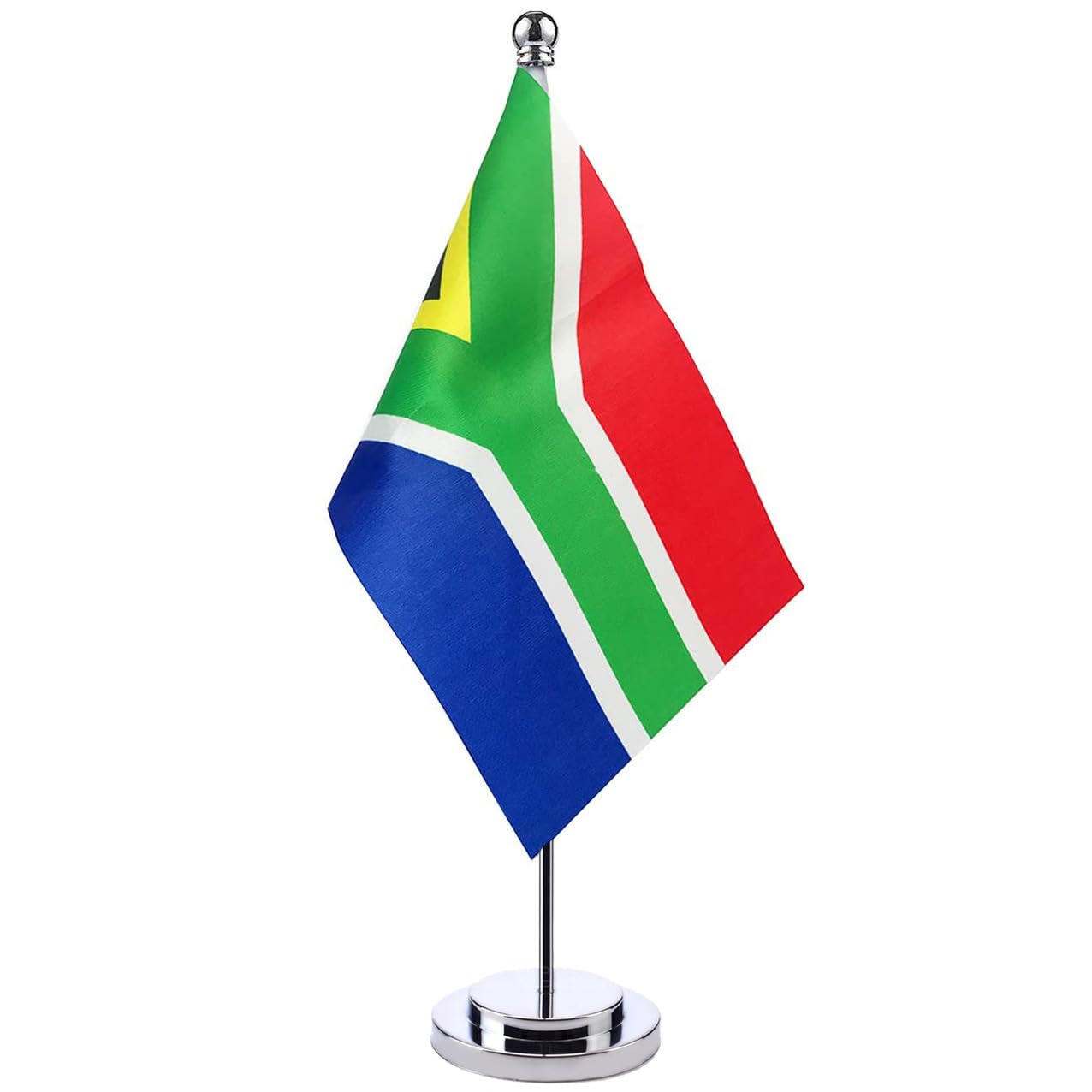 South African Table Flag South Africa Desktop Flag Bunting Stainless Steel Stand Base For Office Home International Conference Party Holiday Decorations