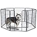 Wire Pen Dog Fence Playpen - Pet Dogs & Cats Outdoor Exercise Pens - Tube Gate w/Door - (8 Panel / 30 Square Feet Play Yard) Heavy Duty Portable Folding Metal Animal Cage Corral - 40