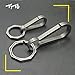 TiTo simple titanium alloy key chain clasp clips keyhook keychain split key rings findings clasps key ring outdoor tool (Round, 37mm)