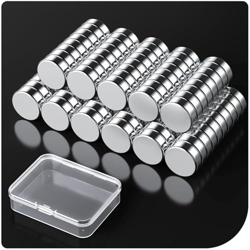 Pack of 100 Magnets Strong, 8 x 3 mm Mini Neodymium Magnets for Magnetic Board, Small Fridge Magnets, Strong Hold, Mini Round Magnets for Whiteboard, Crafts
