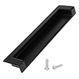 Quluxe 5 Inch Black Recessed Pull, Zinc Alloy Flush
