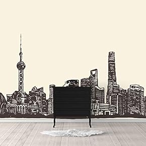 Wall Murals for Bedroom Sketch Architectures Abstract Removable Wallpaper Peel and Stick Wall Stickers - 66x96 inches