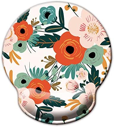 Ergonomic Mouse Pad with Wrist Support,Dooke Cute Wrist Pad with Non-Slip Rubber Base for Computer, Laptop, Home Office Gaming, Working, Easy Typing & Pain Relief Flower