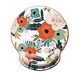 Ergonomic Mouse Pad with Wrist Support,Dooke Cute Wrist Pad with Non-Slip Rubber Base for Computer, Laptop, Home Office Gaming, Working, Easy Typing & Pain Relief Flower