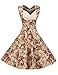 ACEVOG Women's 1950s V Neck Vintage Cut Out Retro Party Cocktail Swing Dress, X-Large, Apricot