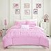 Mizone Lia Cozy Comforter Set - Polka Dots with Ruffle Design, All Season Down Alternative Cozy Bedding with Matching Shams, Decorative Pillow, Pink Twin/Twin XL Piece