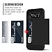 Galaxy S8 Plus Case, Anuck Slide Cover Galaxy S8 Plus Wallet Case [Card Pocket][Hard Shell] Shockproof Armor Rubber Bumper Case With Slidable Card Slot Holder for Samsung Galaxy S8 Plus - Black