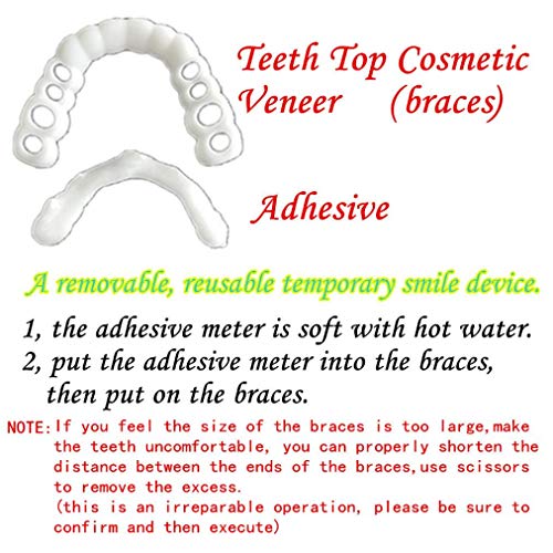 Fheaven (TM) Teeth Cosmetic Sticker - Temporary Smile Comfort Fit Cosmetic Teeth Denture Baeuty Teeth Bottom or Up Cosmetic Sticker (Bottom)