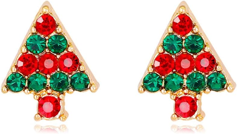 Regali Di Natale Per Donne.Tonver Natale Orecchini A Perno Placcati Oro Festival Theme Orecchini Bigiotteria Regali Di Natale Per Donne Ragazze Lega Christmas Trees Red 1x0 8cm Amazon It Casa E Cucina