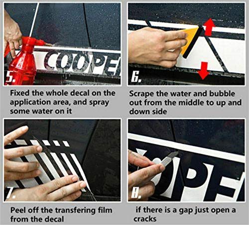 i-VIVIAN Universal Sports Racing Stripe Graphic Stickers and Decals for Truck Auto Car Body Side Door (Red-2) - Thumbnail 5