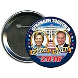 Hillary Clinton and Tim Kaine Round 2016 Campaign Button 1