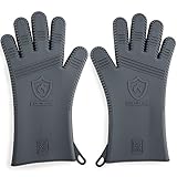 Father's Day Gift Idea: Innovative Men's Barbecue Gloves | Grillmaster Professional Series | Available In 3 Sizes For A Perfect Fit | Exclusive Design Heat Resistant Silicone | Best Addition to Dad's Barbecue Tools (Size S/M)