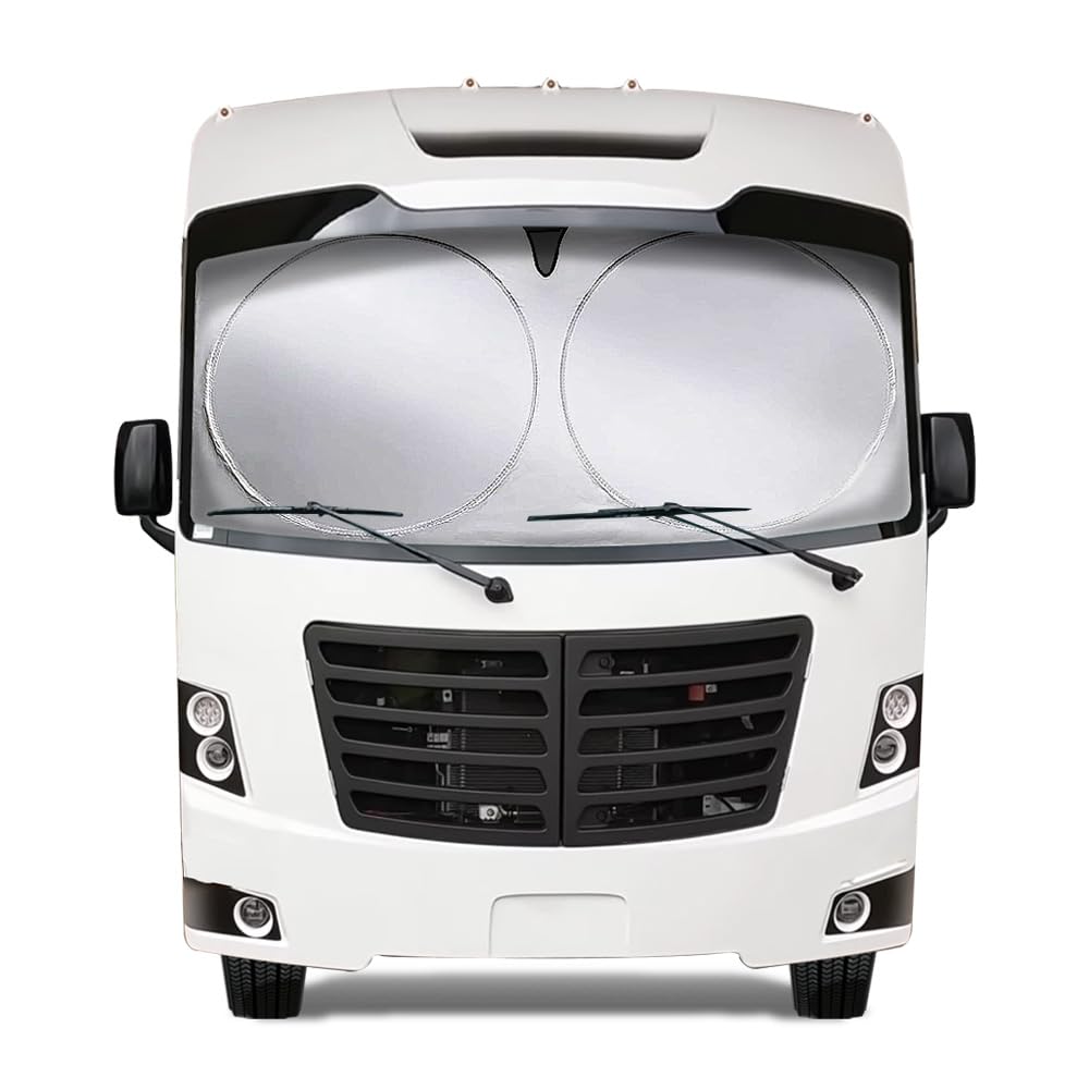 Photo 1 of RV Murts RV Windshield Sunshade Cover, Reflective Car Windshield Sun Blocker for Sun UV&Heat Protection, Keep Your RVs Cool, Sun Shade for Front RVs, Truck, Motorhome, larger Bus, XXXL-102 x 51 inches