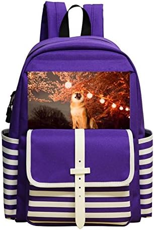 Light Flowers Shiba Inu Puppy Dog Children Kids Student School Bag School Backpack