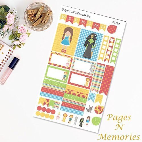 Wizard of Oz Mini Weekly Planner Sticker Kit for Erin Condren Life Planners/ Functional Stickers/ Sew Much Crafting/ Recollections #109