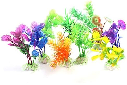 10 pcs/set Colorful Aquarium Decorations Plastic Artificial Plants Fish Tank Grass Flower