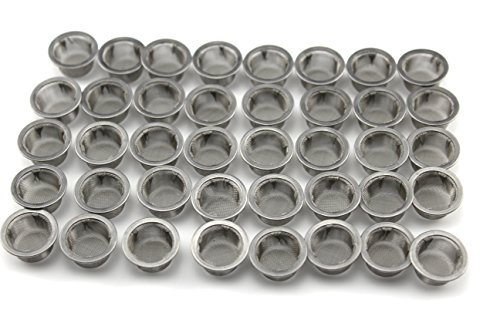 DeYue Crystal Pipe Screens, 40pcs 0.5Inch Diameter Premium Stainless Steel Mental Screen Filters for Crystal Pipe Use (40)