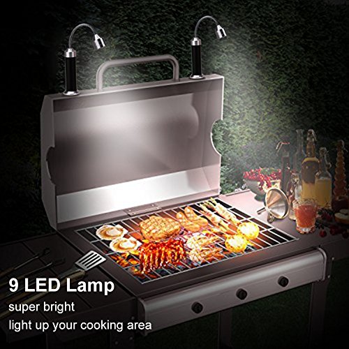 Eletorot Barbecue Grill Light with Magnetic Base,Super-Bright LED BBQ Light-360 Degree Flexible Gooseneck, Super Grill Lights for Any Gas/Charcoal/Electric Grill(2 Pack, 6 Pcs AAA Batteries Included) - Thumbnail 5
