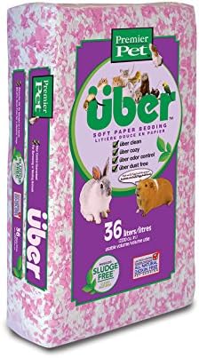 Premium UBER Paper Bedding Cozy and Fun for Small Animal Bedding (500, White/Pink)