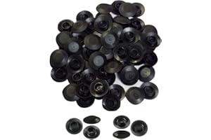 Samlee 50PCS Universal Car Door Rubber Plug - Black Rubber Body Sheet Metal Hole Plugs - 3/8" (0.375 inch) - Flush Mount - Black Plastic Body and Sheet Metal Hole Plug