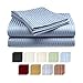 CrystalTowels Microfiber Bed Sheets Set - 4-Piece Soft Sheet Set, Stripe Pattern w/Sateen Finish, Queen Size Sheets Deep Pocket Set - Light Blue