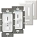 ENERLITES Decorator Slide Dimmer Switch, LED Indicator Light, On/Off Rocker, Single-Pole or 3-Way, ONLY for Incandescent and Halogen, 120V 700W 60Hz, UL Listed, 50321-W, White, 2 Pack