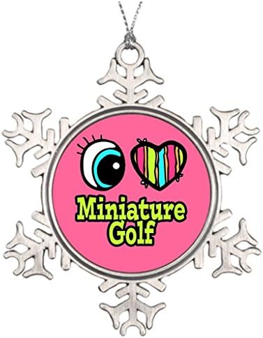 Pracy Tree Branch Decoration Bright Eye Heart I Love Miniature Golf Humorous Make Your Own Christmas Snowflake Ornaments