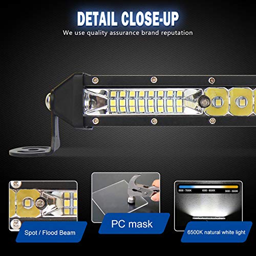 BraveWAY Led Light Bar 10 Inch Single Row Led Light Bar Spot Flood Combo Driving Off Road Light Bar LED Work Light 10 inch for Truck ATV, UTV, SUV, Cars - Thumbnail 6