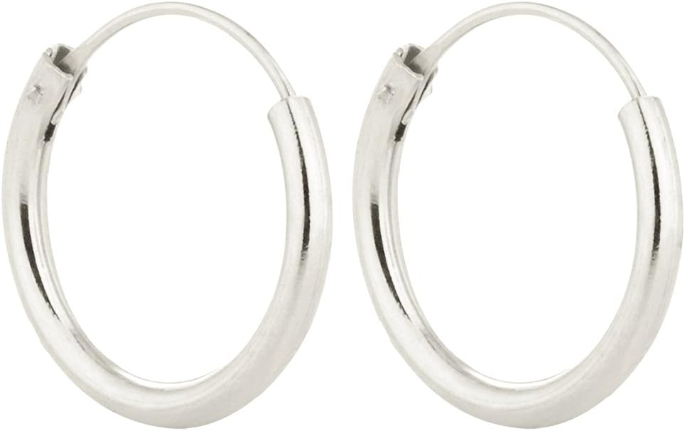 Silver Hoop earrings - Silver Earrings - Unisex - Mens hoops tubular gauge 1.5mm - Sterling silver - 20MM wide