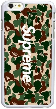 iPhone 7 Cell Phone Case-white_Bape Green Camo Soft Rubber