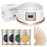 Wax Warmer Hair Removal Waxing Kit [2018 Upgrade] Constant Temperature Setting Electric Wax Heater Pot with 4 Flavors Wax Beans and 10 Wax Applicator Sticks