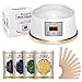 Wax Warmer Hair Removal Waxing Kit [2018 Upgrade] Constant Temperature Setting Electric Wax Heater Pot with 4 Flavors Wax Beans and 10 Wax Applicator Sticks